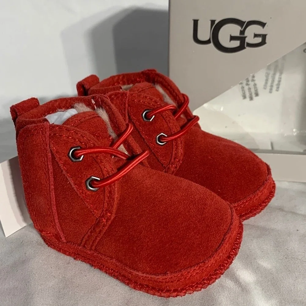 Ugg Australia Baby Neumel Red Booties Unisex Infant Size 0/1